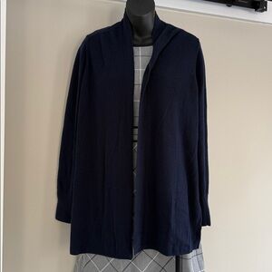 L.L.BEAN Merino Wool 100% Navy Cardigan Sweater Size XL